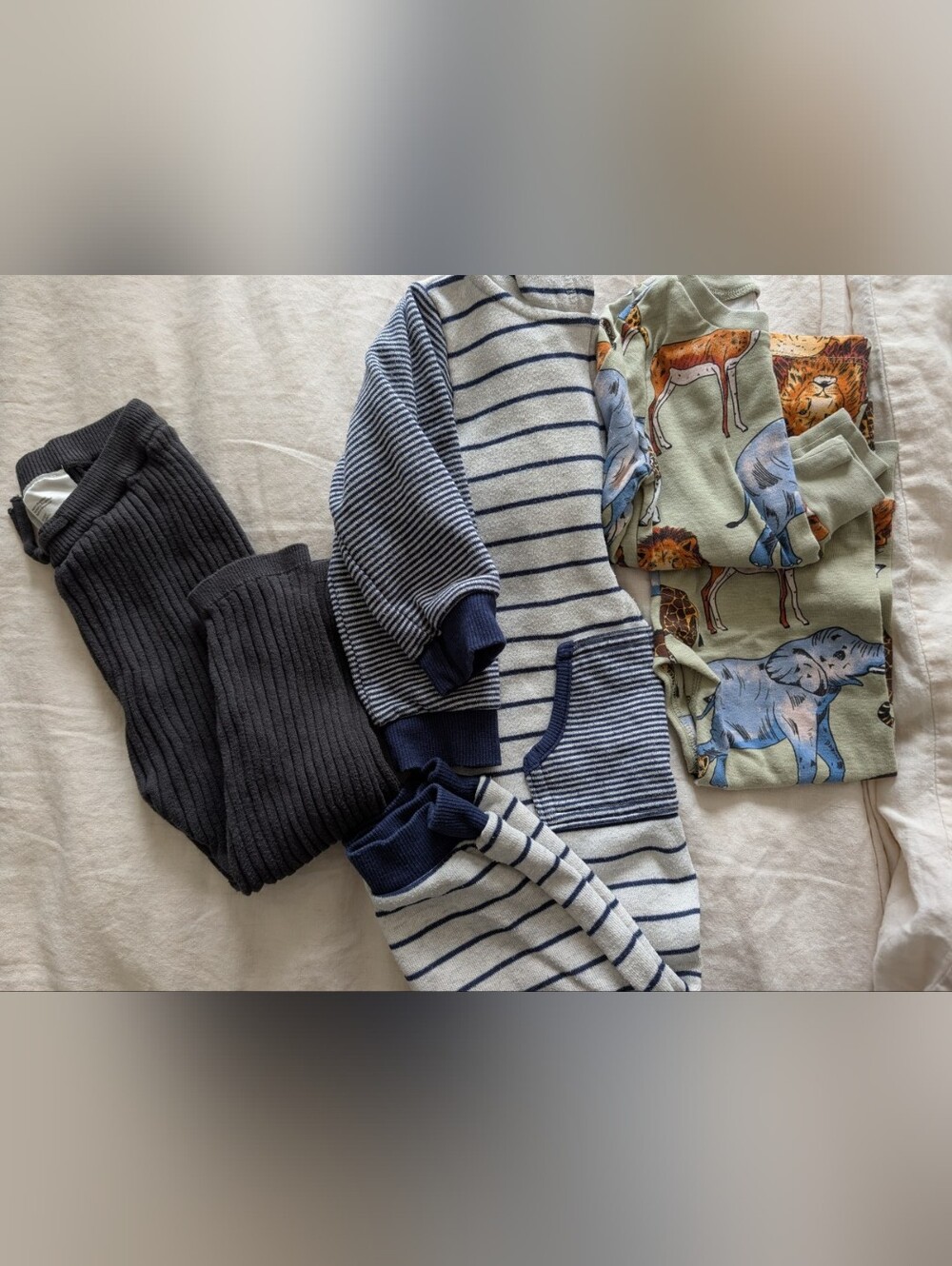 Blue & Cream Striped Baby Jumpsuit
